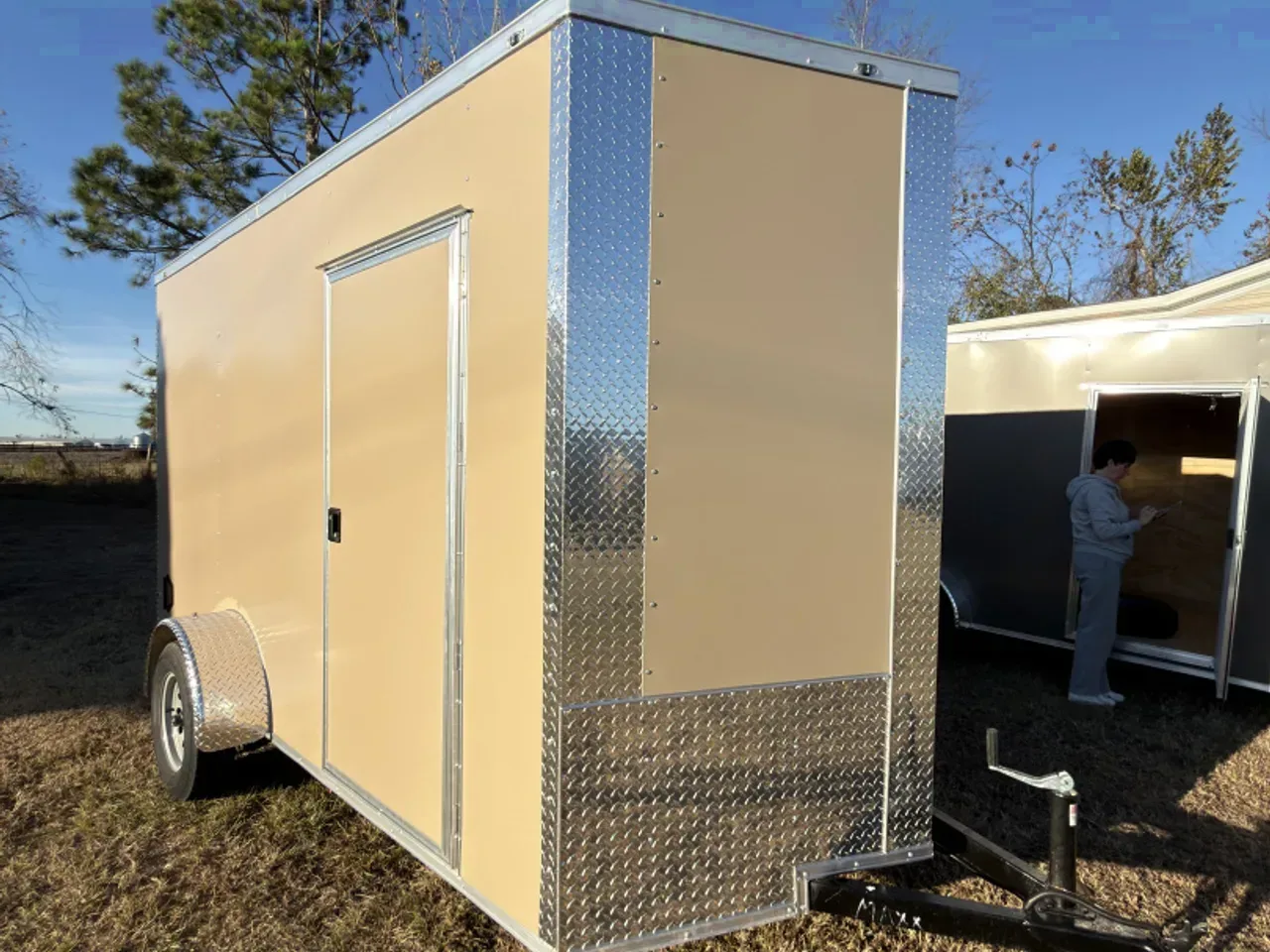 2026 J&C Trailers 6x12SA 7' Tall .080 PolyCor Desert Tan Cargo / Enclosed Trailer