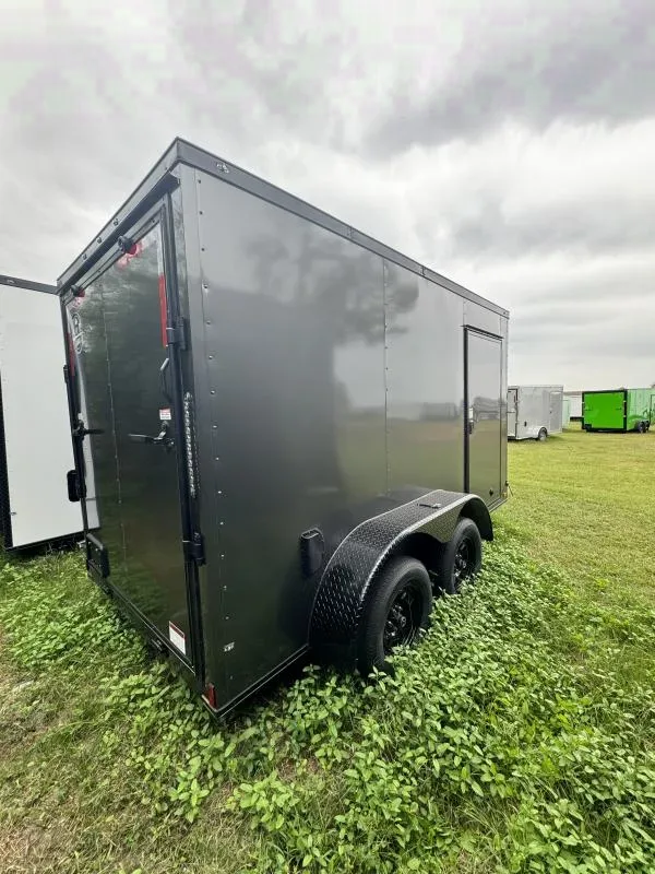 New 2025 A&R Economy 6x12 Enclosed Cargo Trailer - Charcoal Blackout