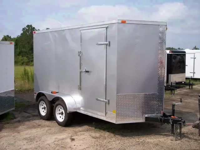 12ft Cargo Trailer in Gray with V-nose