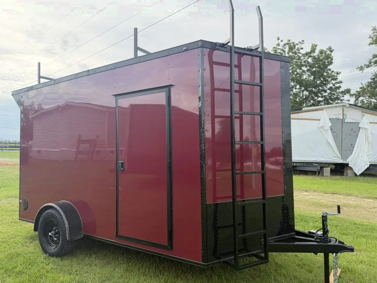 2026 Cargo United 7X12SA Cargo / Enclosed Trailer Rear spoiler ladder racks