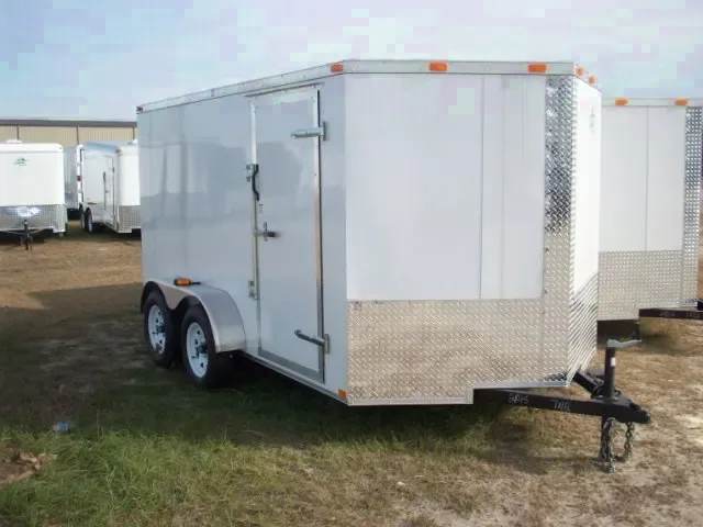 White 7X12 Tandem Axle Cargo Trailer (2026)