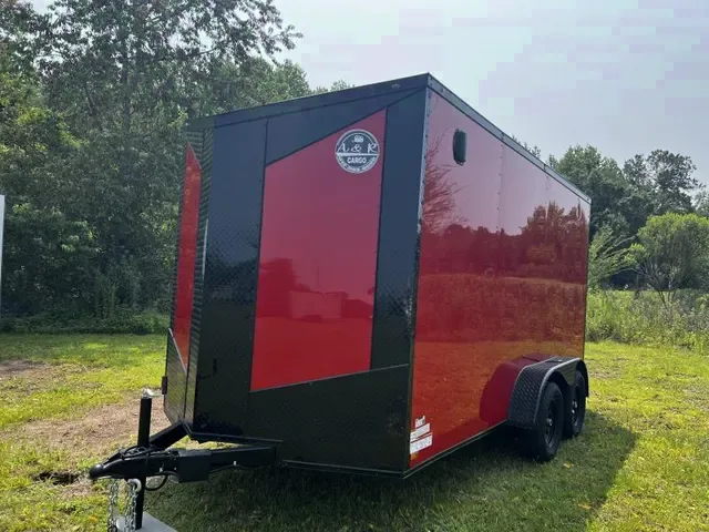 2025 A&R Economy 7x14 Red Polycor Blackout Cargo Trailer