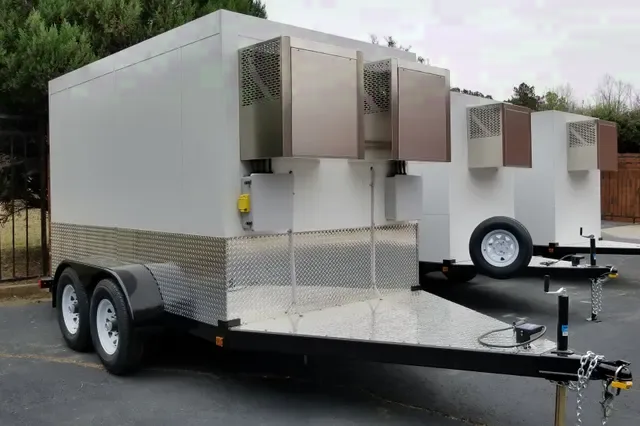 Refrigerated Trailer 14FT White w/Diamond Plated Trim