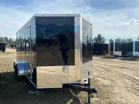 2025 Rock Solid Cargo 7x14 Tandem Axle Enclosed Trailer - Black