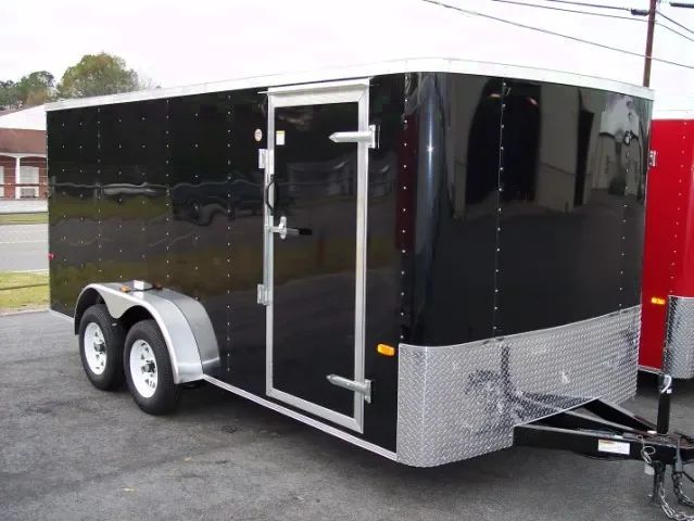 14FT BLACK V-NOSE ENCLOSED CARGO TRAILER