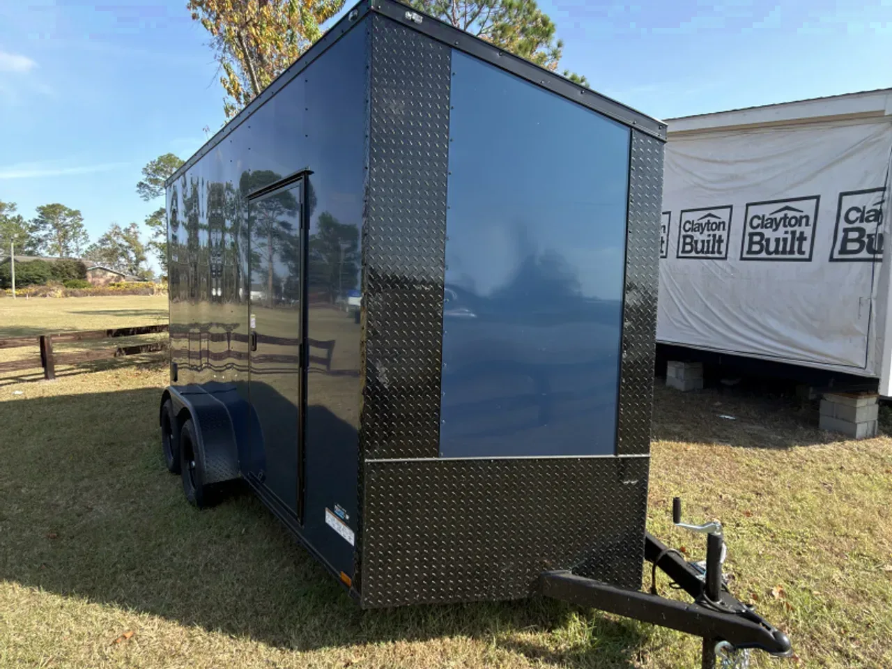 2026 Anvil 7x14TA 7'6" Tall .080 Indigo Blue Blackout .080 PolyCor Slant V Nose Cargo / Enclosed Trailer