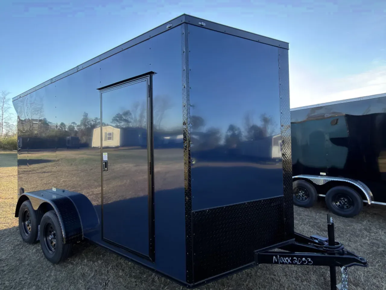 2026 Cargo United 7x14TA 7' Tall .080 Indigo Blue PolyCor Blackout Package Rear Wing Spoiler Cargo / Enclosed Trailer