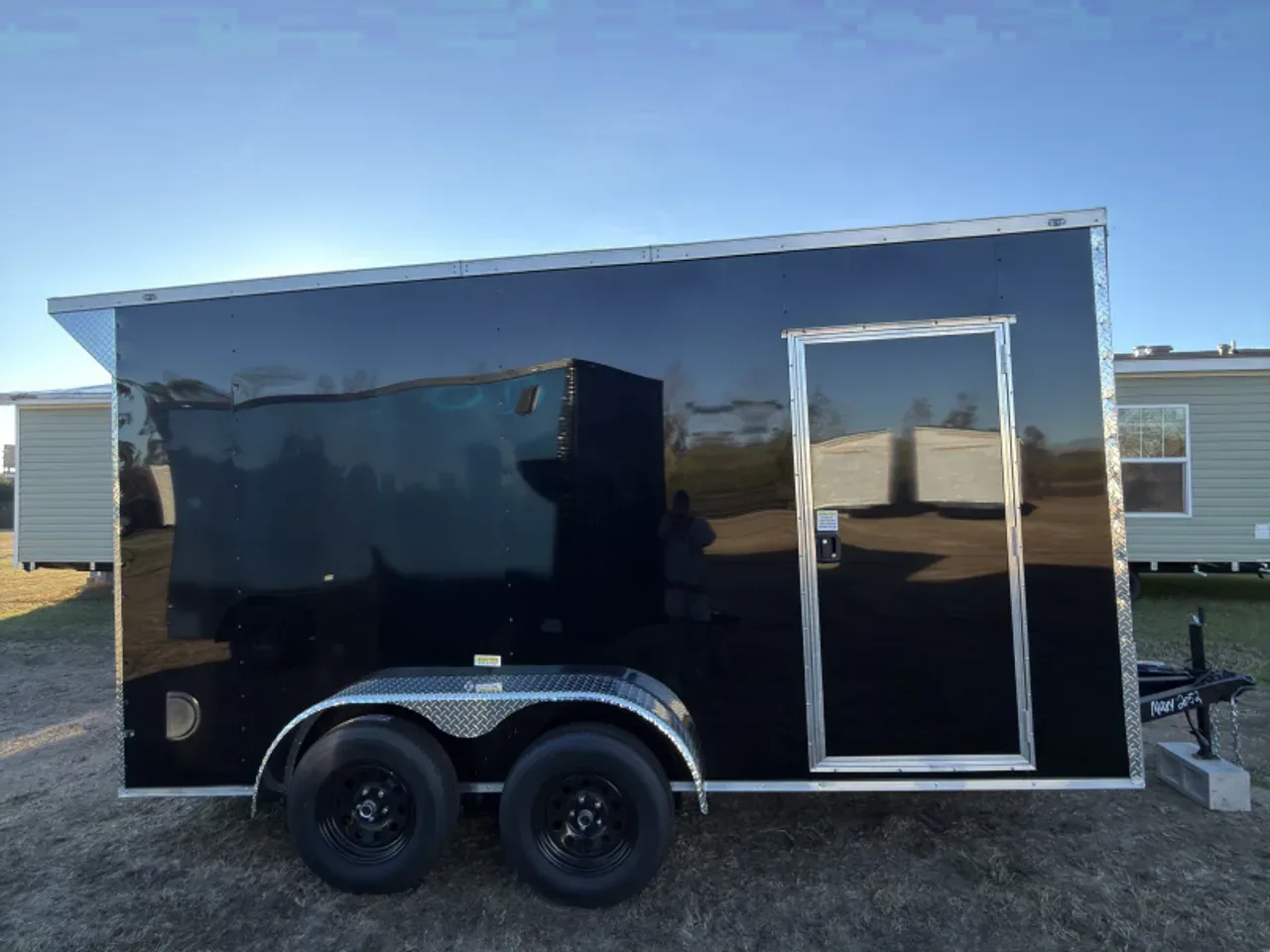 2026 Cargo United 7x14TA 7' Tall .080 PolyCor Black Chrome PKG Rear Wing Spoiler Cargo / Enclosed Trailer