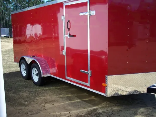 16FT RED V-NOSE CARGO TRAILER