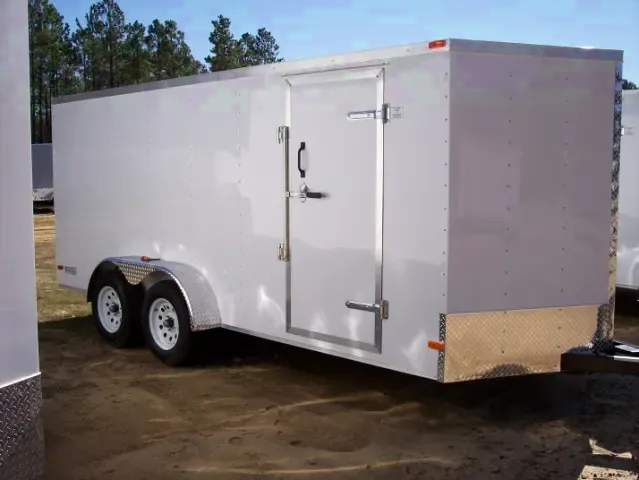 WHITE V-NOSE 16FT CARGO TRAILER