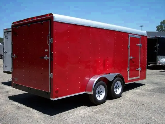 16ft Red Cargo Trailer w/Rounded Roof