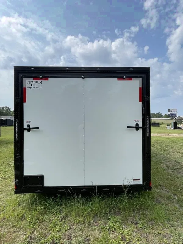 2025 Titanium 7x16 White Polycor Blackout Cargo Trailer