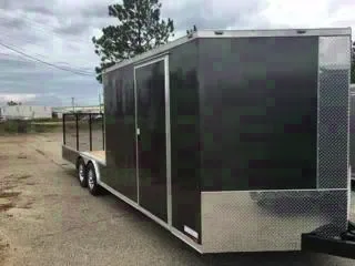 18ft Black V-nose Hybrid Trailer