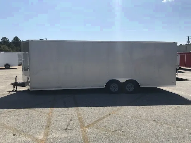 20ft White V - Nose Cargo Trailer