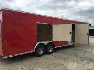 24ft Red Cargo/Car Trailer w/Escape Door