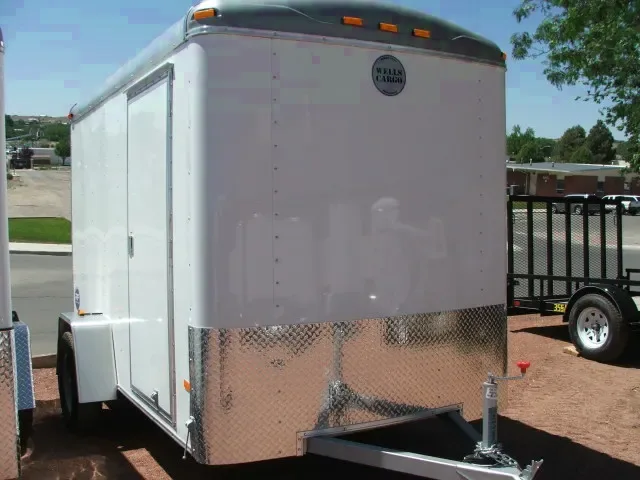 WHITE 10FT CARGO TRAILER-FLAT FRONT