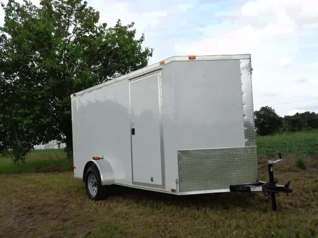 12FT REAR RAMP CARGO TRAILER WITH SPARE TIRE