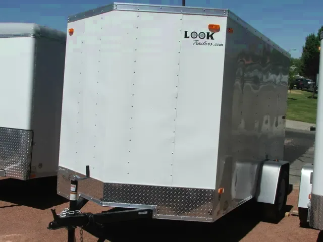 10FT WHITE SINGLE AXLE CARGO TRAILER