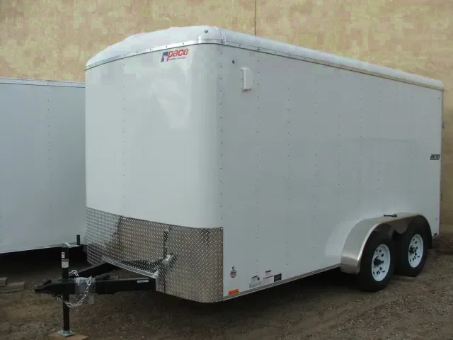 14FT CARGO  WHITE FLAT FRONT