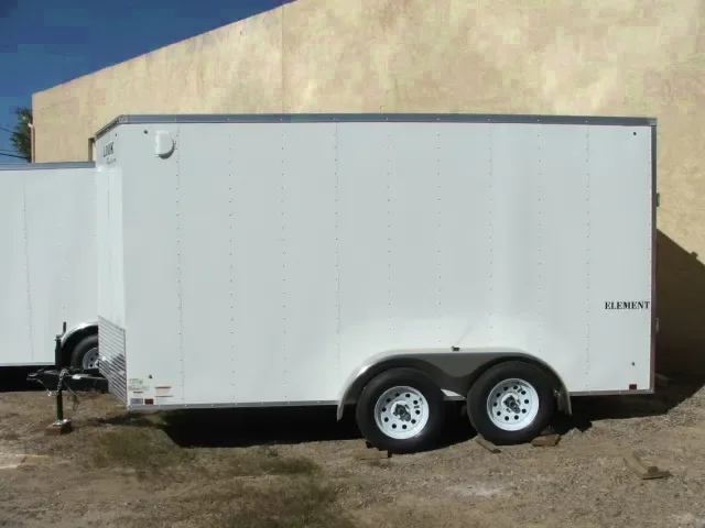 14FT ENCLOSED CARGO-WHITE-REAR RAMP