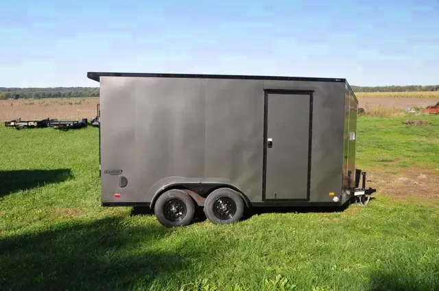 14ft Enclosed Charcoal Bumper Pull Cargo Trailer