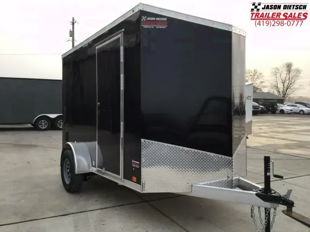 2025 ATC Raven 6x10 Black All-Aluminum Wedge Nose Cargo Trailer