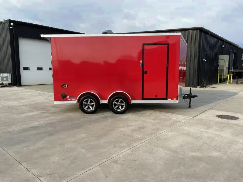 2025 United 7x14 Red Tandem Axle Cargo Trailer