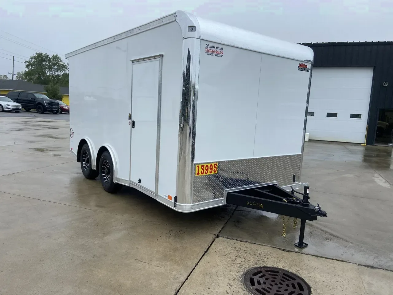 United 8.5x16 Enclosed Cargo Trailer with Blade Ramp and Translucent Roof