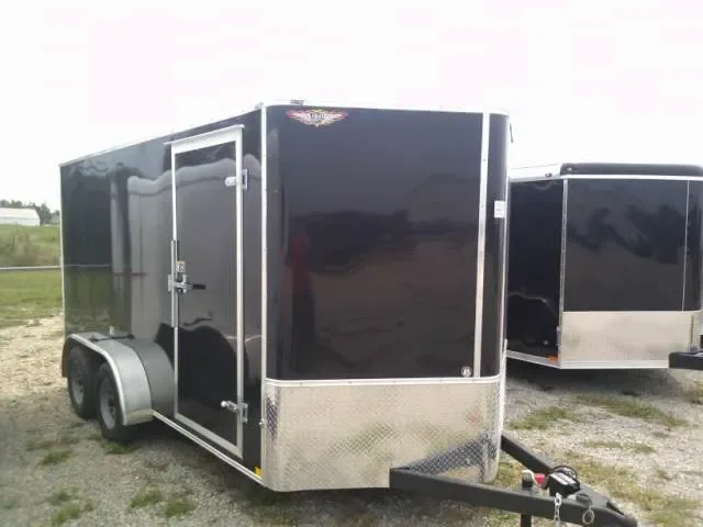 14ft Enclosed Trailer -  Black V-Nose