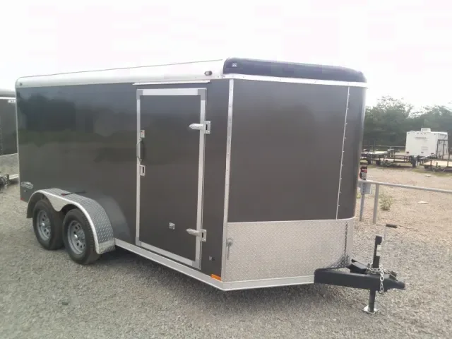 Enclosed 14ft  Charcoal Cargo w/3500lb Axles