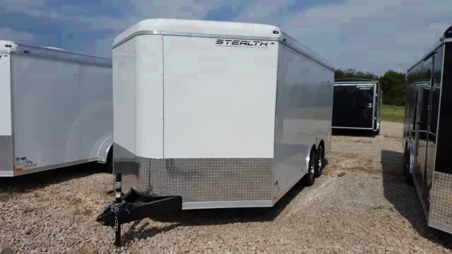 16ft White Double Rear Doors Cargo Trailer