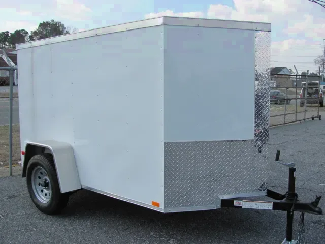 8FT White Flat Front Cargo Trailer