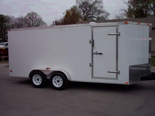 16FT WHITE V-NOSE CARGO TRAILER