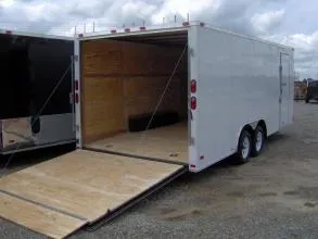 16ft White V-nose Enclosed Cargo Trailer
