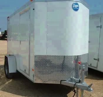White V-Nose 10ft Cargo with Rear Ramp