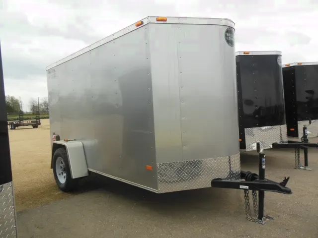 Silver 10ft V-Nose with Ramp-Single Axle