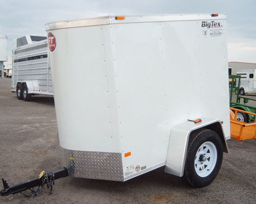 8ft White with Rounded V-Nose with Single Door