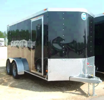 12ft Cargo Trailer-Wedge Nose, Gravel Guard with Rear Ramp