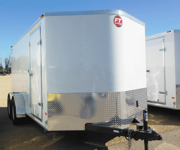 14ft White Tandem Axle with Wedge Front