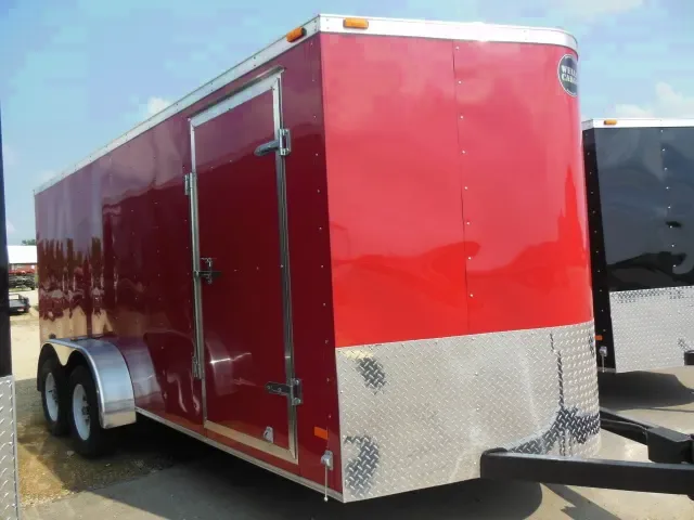 16ft-Red, Rear ramp with d-rings, electric brakes and more