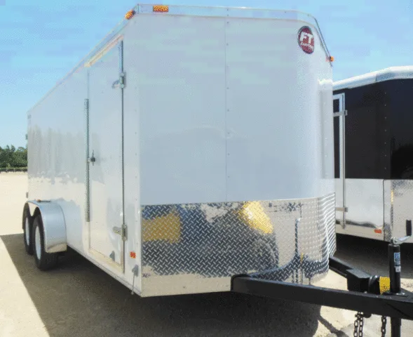 16ft White V-Nose with Double Rear Doors
