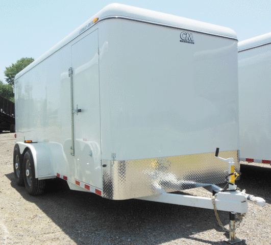 White 16ft Cargo Trailer with Torsion Axles-3500lb