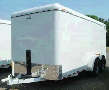 16ft white double doors cargo trailer