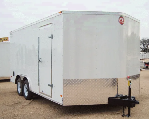 16ft White Rounded V Cargo Trailer with ramp