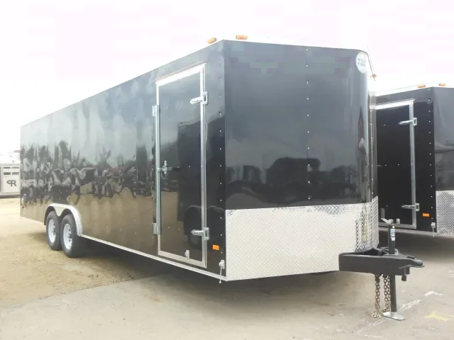 Black V-Nose 24ft with Side Door, 5200# Axles