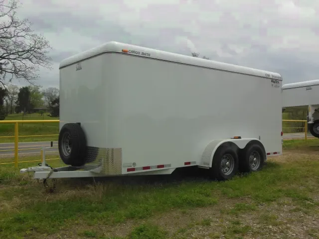 16ft Cargo with Torsion Axles-White Flat Front