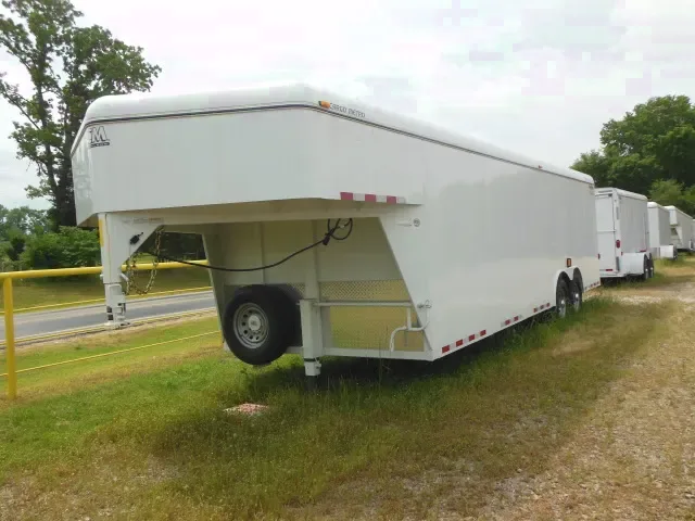 24ft Cargo Trailer White Gooseneck