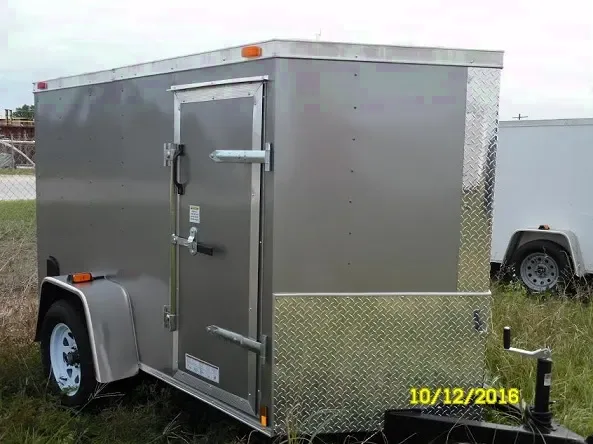 8ft Cargo Trailer w/V-Nose, Side Door and Ramp