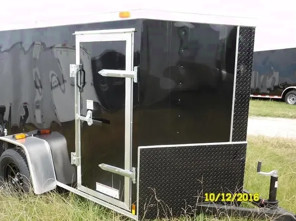 12ft Black Cargo Trailer w/Black Diamond Plating