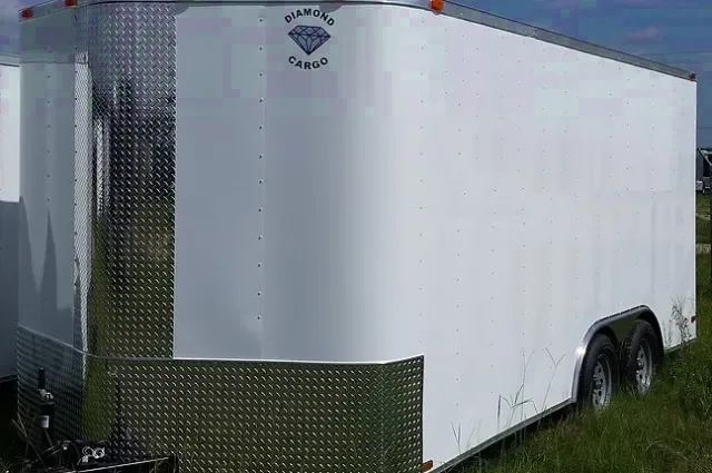 16FT Enclosed Trailer-White